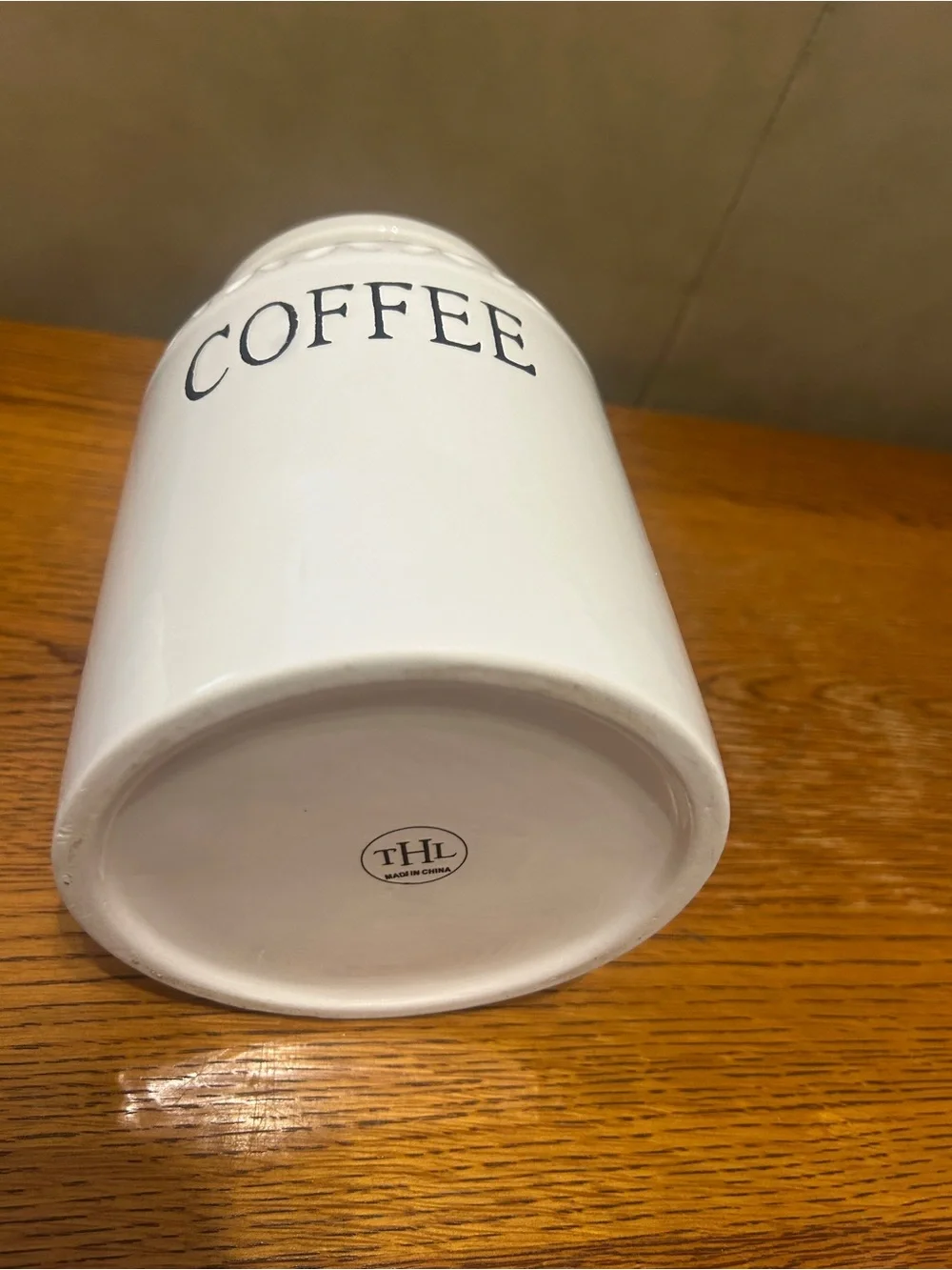 Neutral White Ceramic Coffee, Sugar & Tea Canister Set - Unbranded